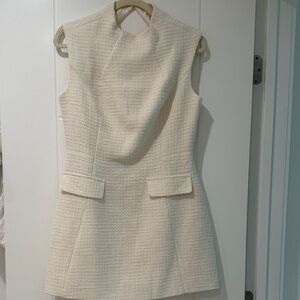 Elegant Cream Sleeveless Dress